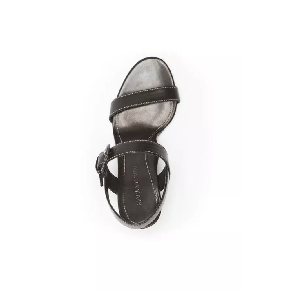 🆕MARION PARKE Lang Block Heel Leather Sandals Shoes 6 Black - Picture 4 of 14